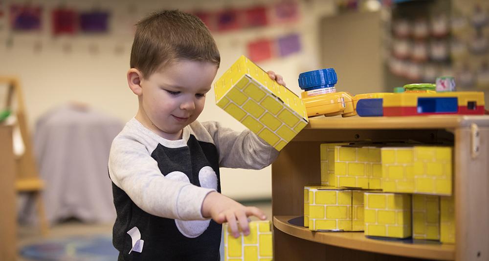 Porter Dufalia plays at the ACHIEVA Preschool Readiness Program in Westmoreland County. ACHIEVA is a nonprofit whose work is funded in part by $38 million in federal funds and reliant on census data to determine the level of financial support it receives.
