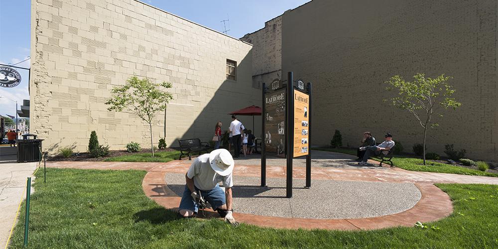 The Oliver Barnes Parklet in downtown Latrobe.